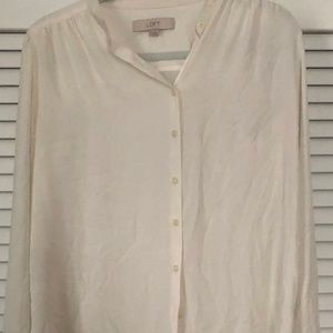 LOFT Button Up Blouse in Cream  Size XS